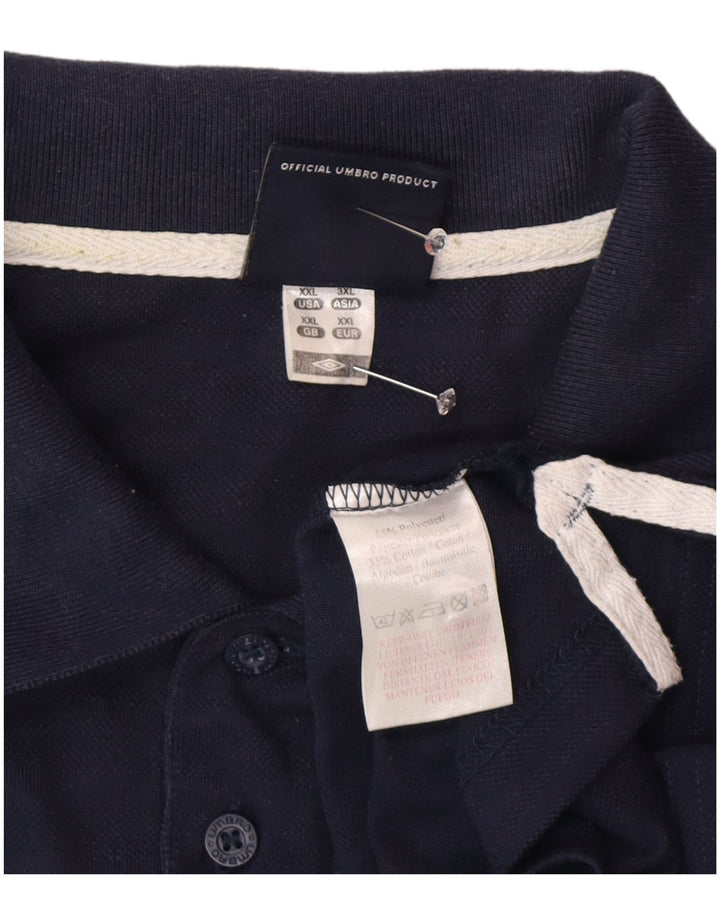 Umbro Herre Polo Shirt 2XL Navy Blue Polyester