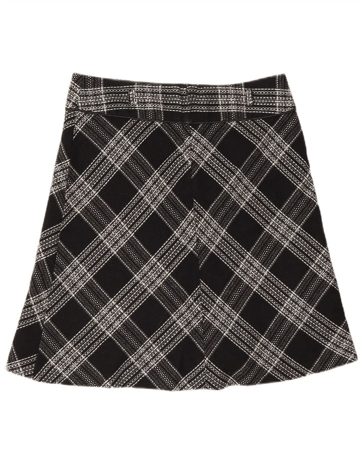 Bay Womens A-Line nederdel UK 12 Medium W30 Black Check Acryl