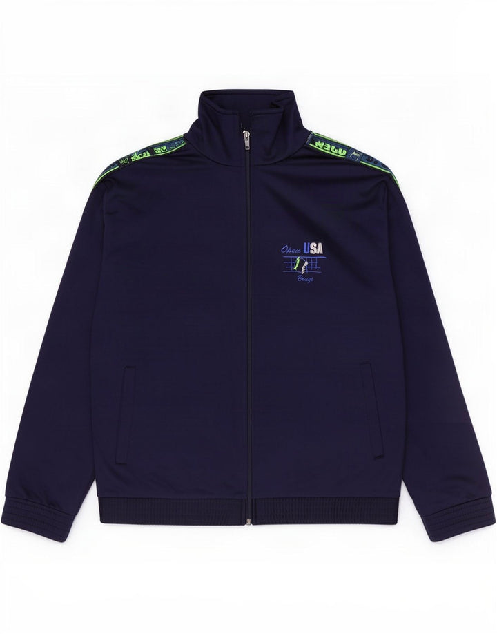 Brugi Grafisk træningsdragt jakke til mænd Small Navy Blue Polyester