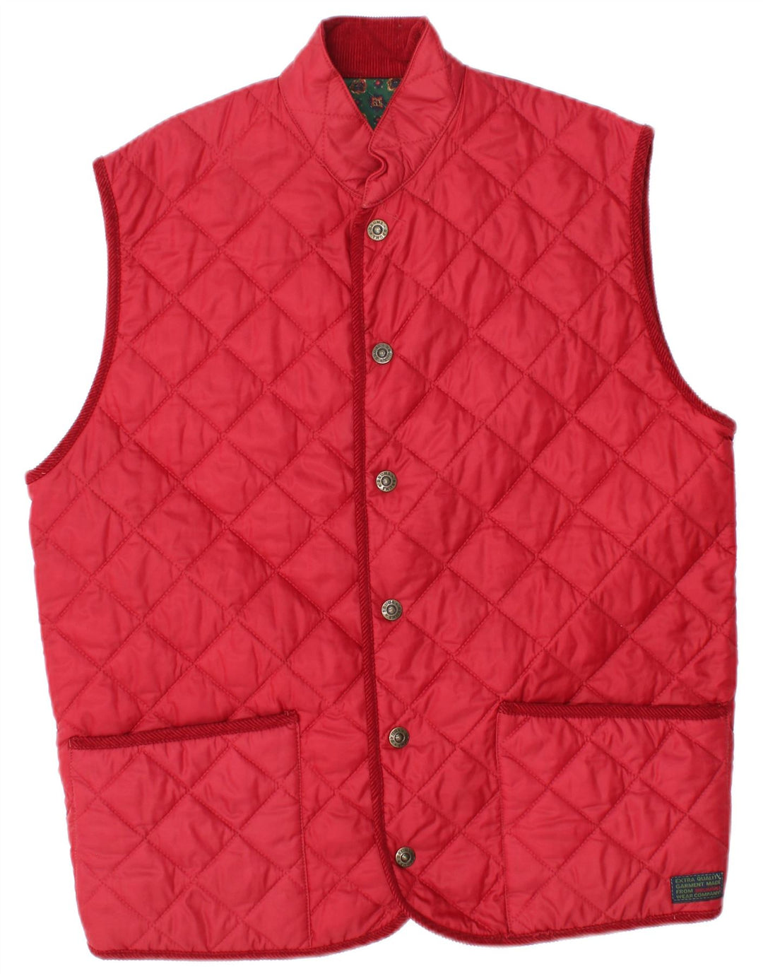 Brummell Herre Quiltet Gilet UK 42 XL Rød Polyamid