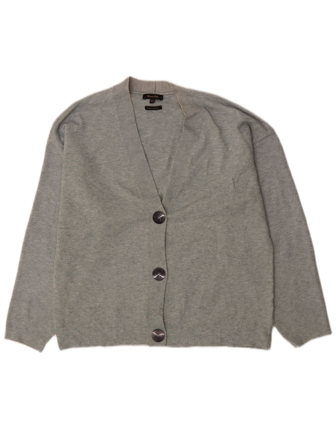 Massimo Dutti Dame Oversized Cardigan Sweater UK 6 XS Grå