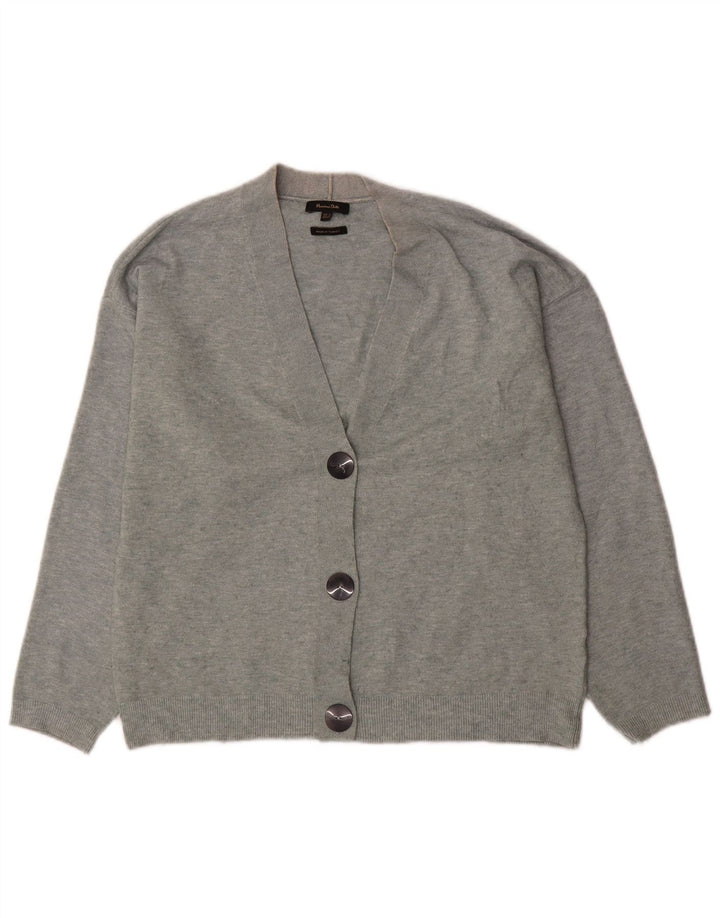 Massimo Dutti Dame Oversized Cardigan Sweater UK 6 XS Grå
