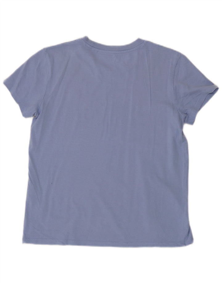 Levi's Dame T-Shirt Top UK 10 Lille Blå Bomuld