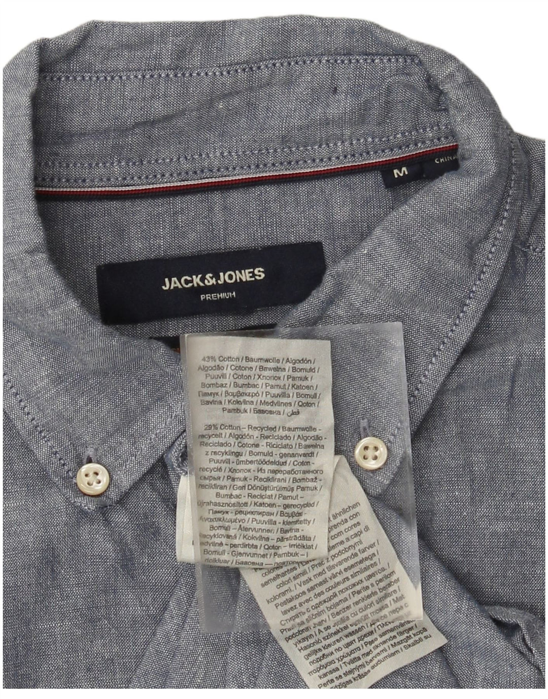 Jack & Jones kortærmet herreskjorte mellemblå bomuld