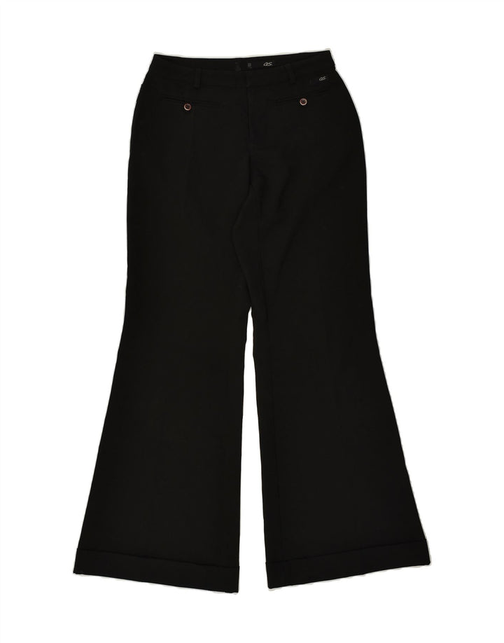 S.OLIVER Womens Flare Casual Trousers W26 L32  Black Polyester | Vintage S.Oliver | Thrift | Second-Hand S.Oliver | Used Clothing | Messina Hembry 