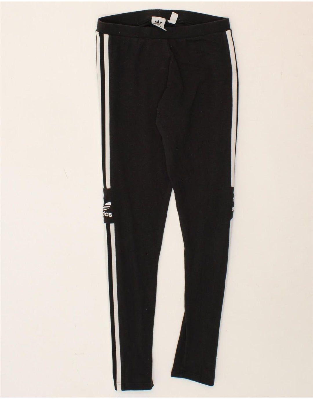ADIDAS Womens Leggings UK 8 Small Black Cotton Vintage Adidas and Second-Hand Adidas from Messina Hembry 
