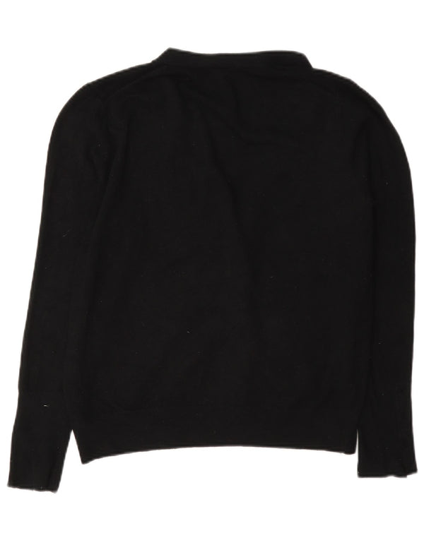 Zara Womens Regular Fit Cardigan Sweater UK 14 Large Black Viscose