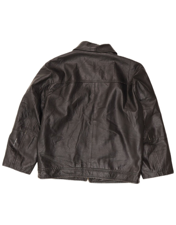 Vintage dame læderjakke IT 50 XL Sort