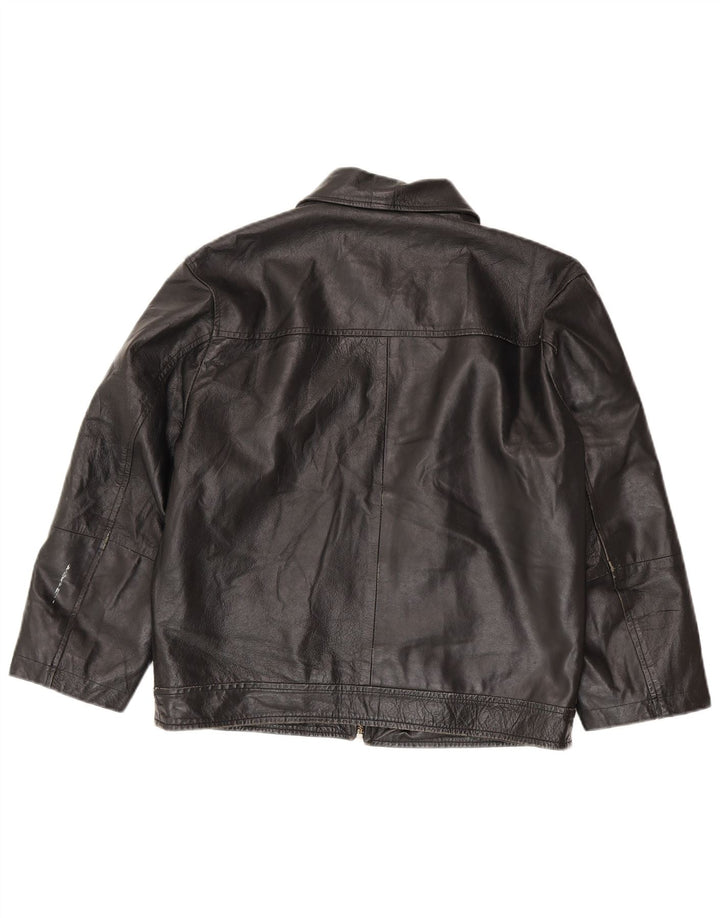 Vintage dame læderjakke IT 50 XL Sort