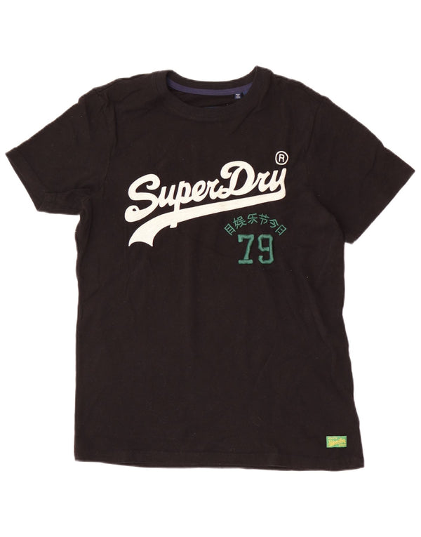 Superdry Grafisk T-shirt top til mænd, lille sort bomuld