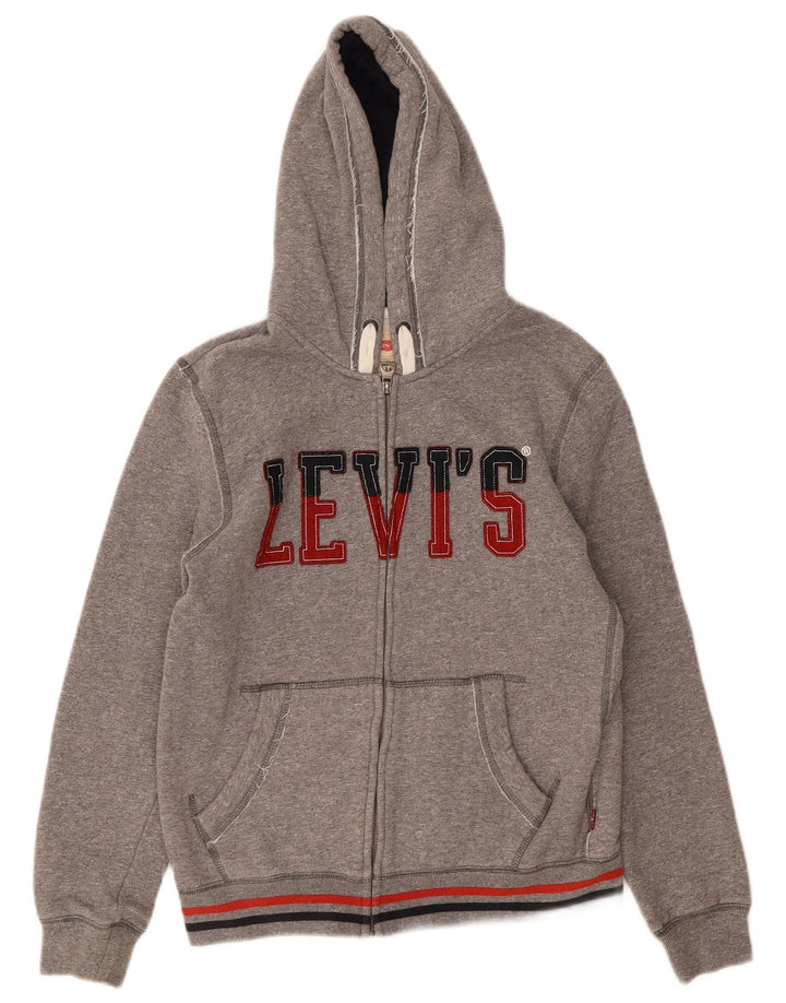 Levi's Boys grafisk hættetrøje med lynlås 13-14 år grå bomuld