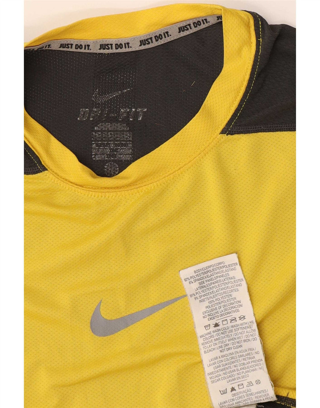 Nike Herre Dri Fit Vest Top Lille Gul Colourblock Polyester