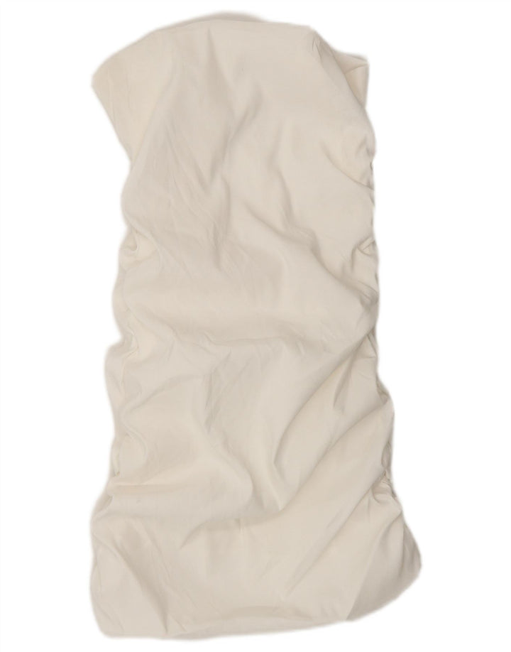 Zara Dame Stropløs Kjole UK 12 Medium White Bomuld