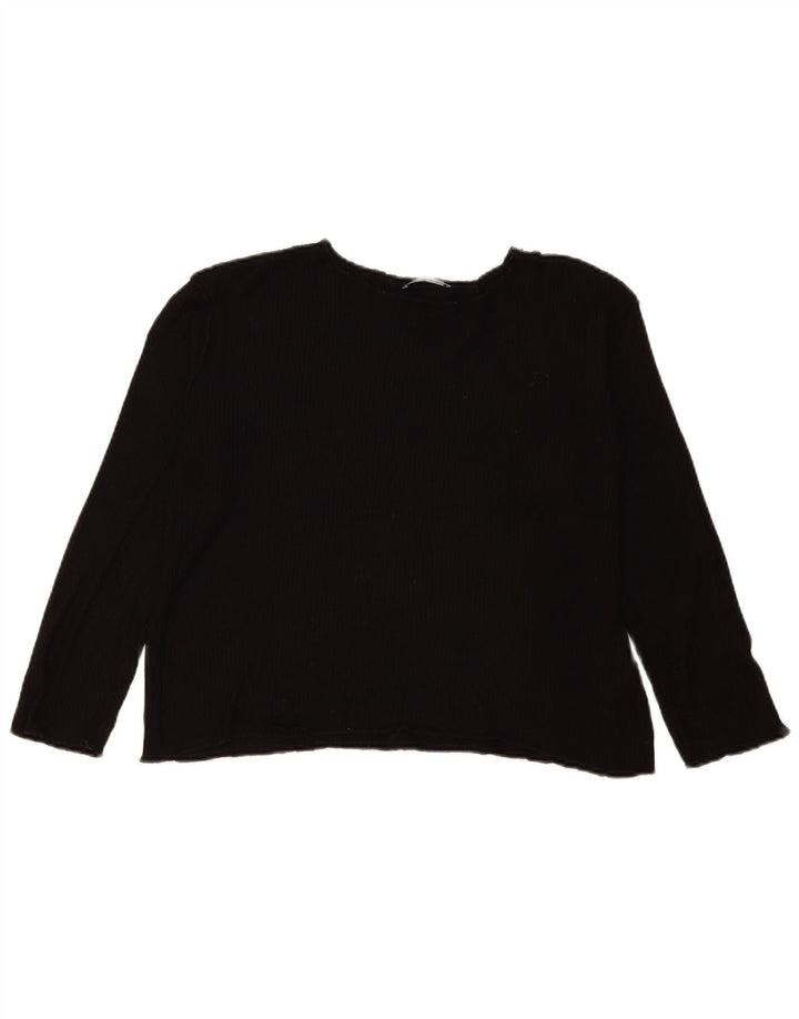 Zara Dame Oversized Top Langærmet UK 10 Small Black Viscose