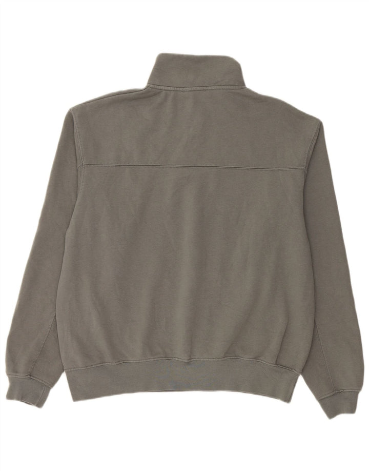 Zara Sweatshirt med lynlås til mænd mellem grå bomuld