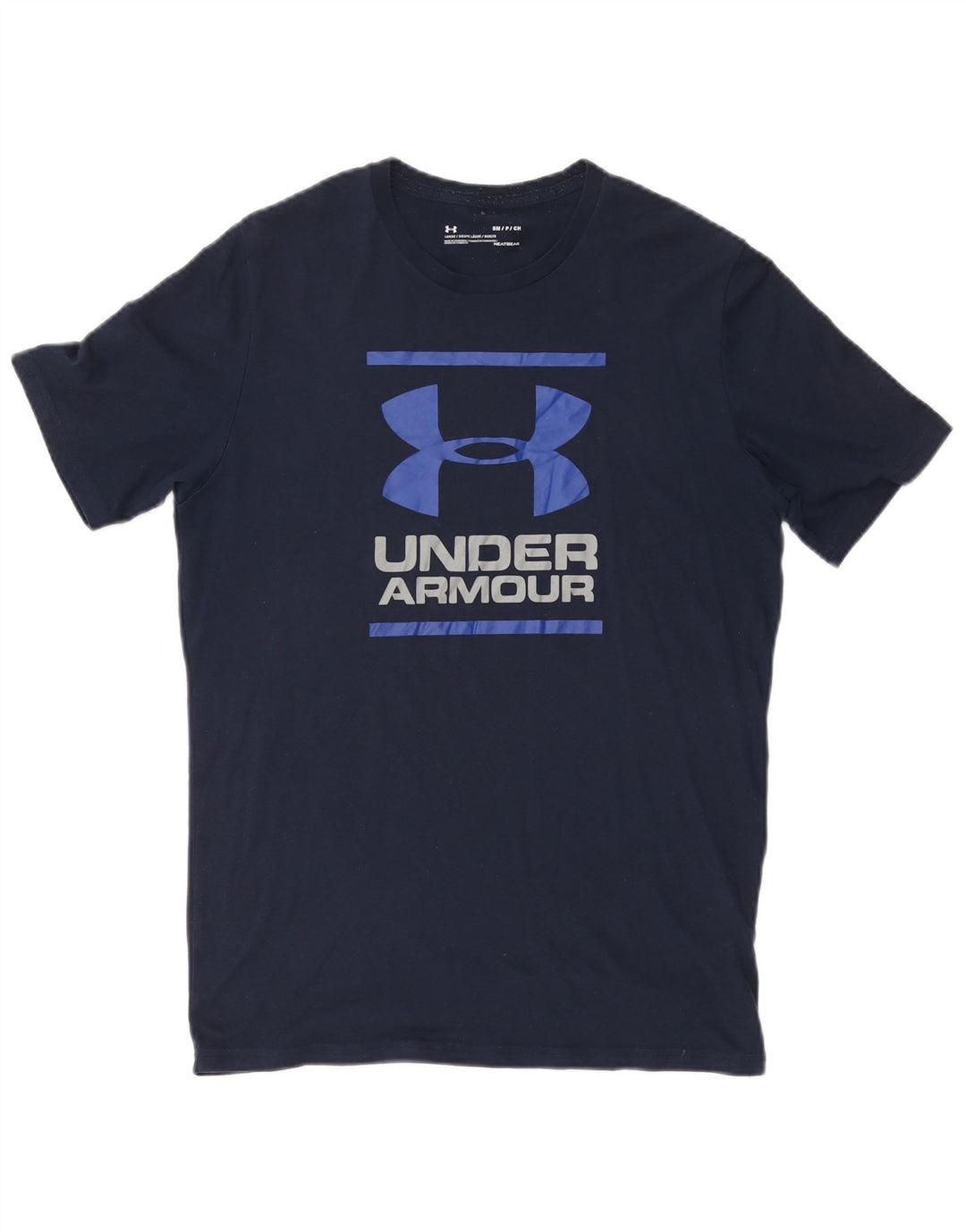 UNDER ARMOUR Herre Heat Gear Grafisk T-shirt Top Lille marineblå bomuld