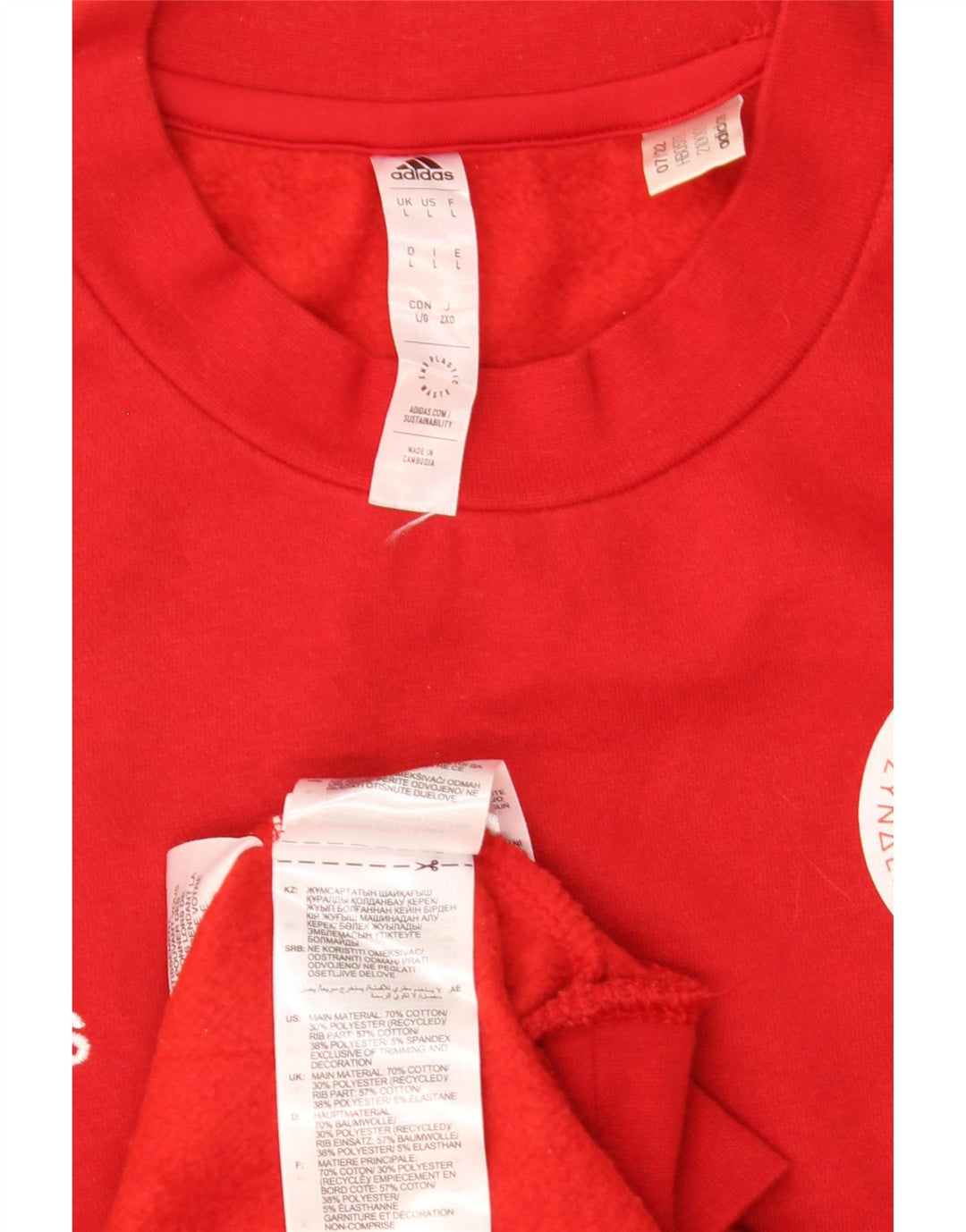 Adidas grafisk sweatshirt til mænd, stor rød bomuld