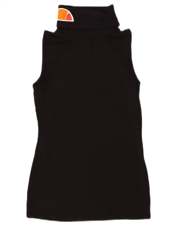 Ellesse Dame Grafisk Vest Top UK 10 Small Black Nylon