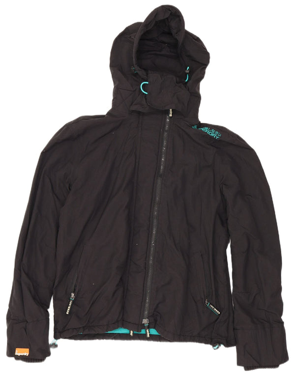 Superdry Womens The Windcheater Graphic Windbreaker Jacket UK 18 XL Sort
