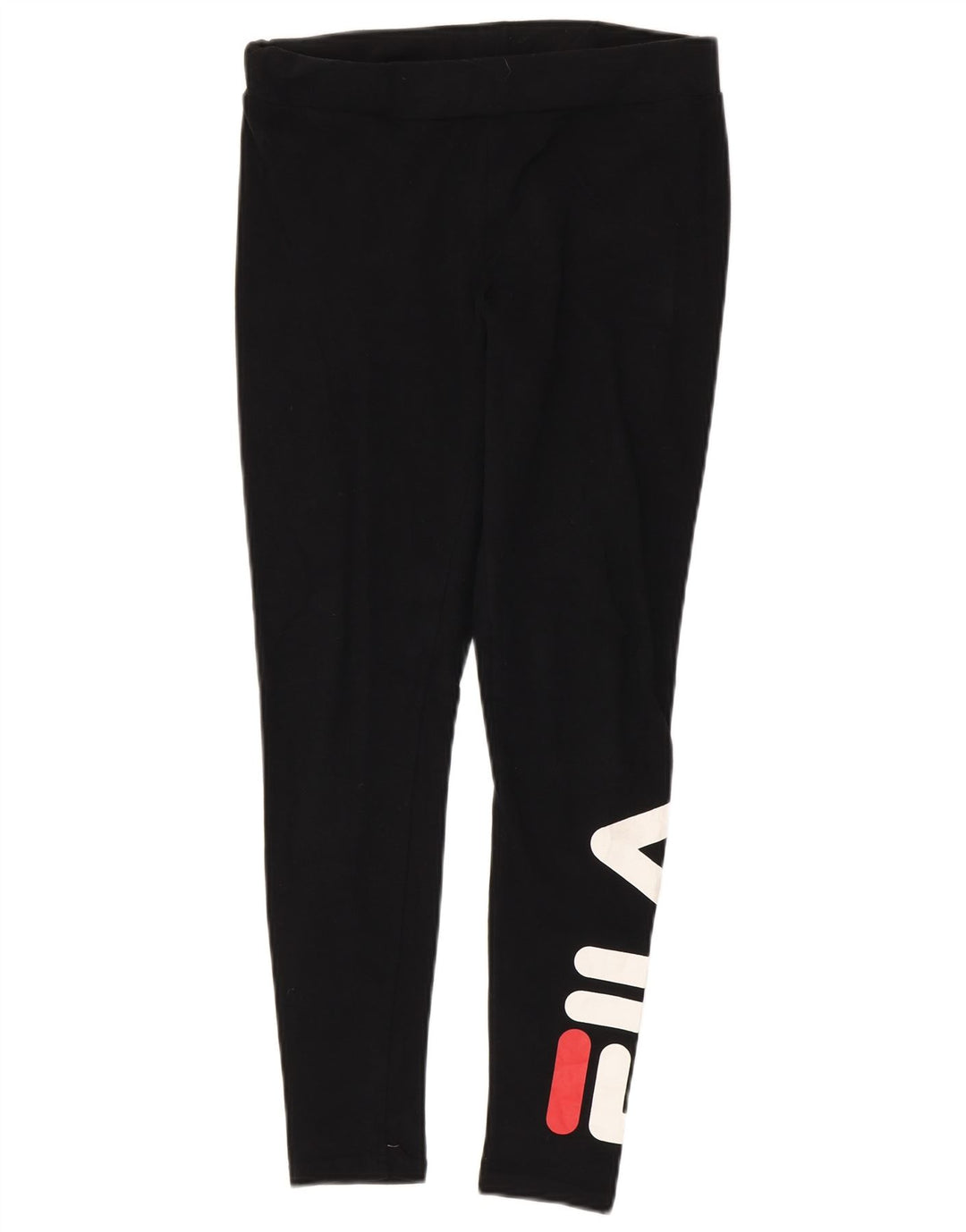 Fila Kvinders Grafiske Leggings UK 10 Small Black Bomuld