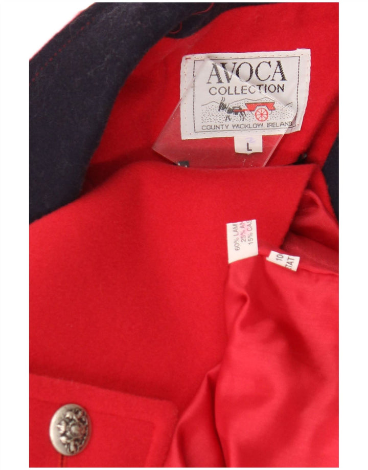 Avoca Dame Overfrakke UK 16 Large Red Colourblock Lammeuld