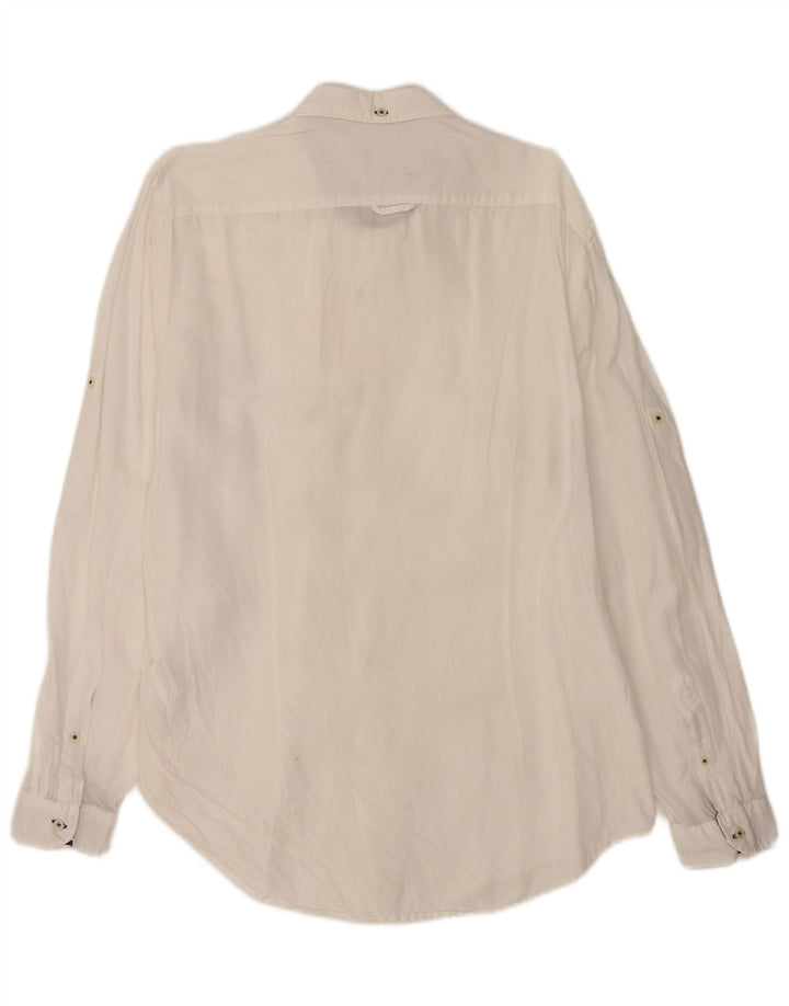 Zara Herre Slim Fit skjorte XL Hvid hør