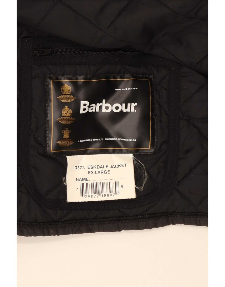 Barbour Herre Quiltet Jakke UK 42 XL Sort Polyester
