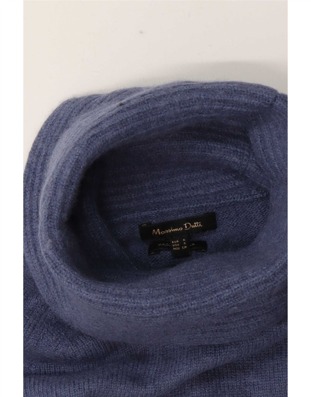 Massimo Dutti Dame Rullehals Sweater UK 10 Lille Blå