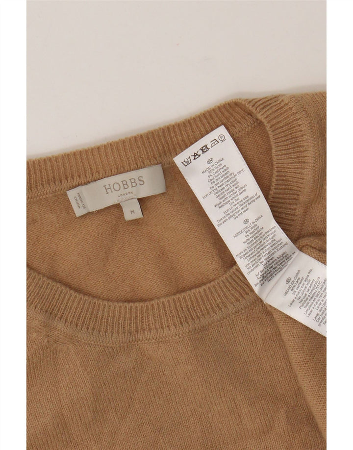 Hobbs Dame Crop Crew Neck Jumper Sweater UK 12 Medium Beige Uld
