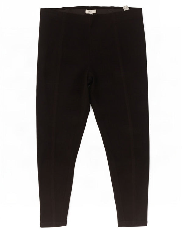Marks & Spencer Dame Slim Cropped Trousers UK 20 2XL W36 L26 Sort