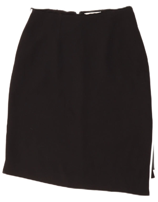 REISS Womens Asymmetrical Skirt UK 8 Small W28  Black Polyester