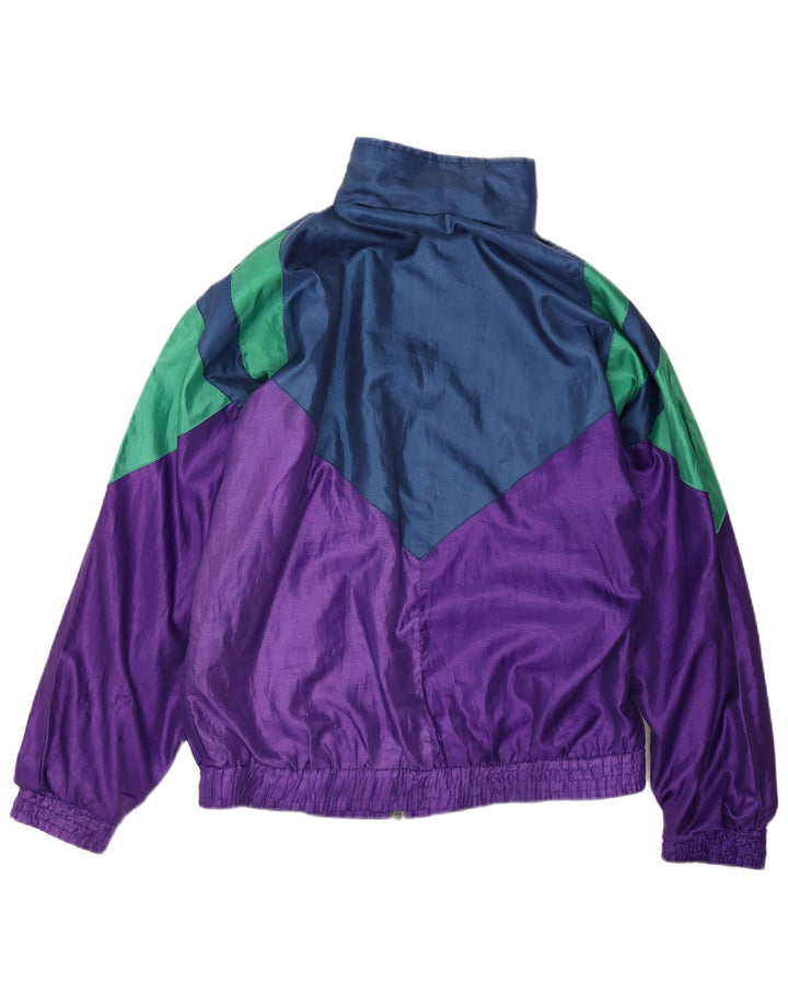 Vintage træningsdragt til mænd Topjakke Stor lilla Colourblock Nylon