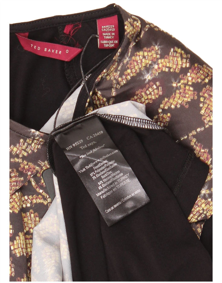 Ted Baker Dame Shift Kjole Størrelse 0 2XS Sort Floral Polyester