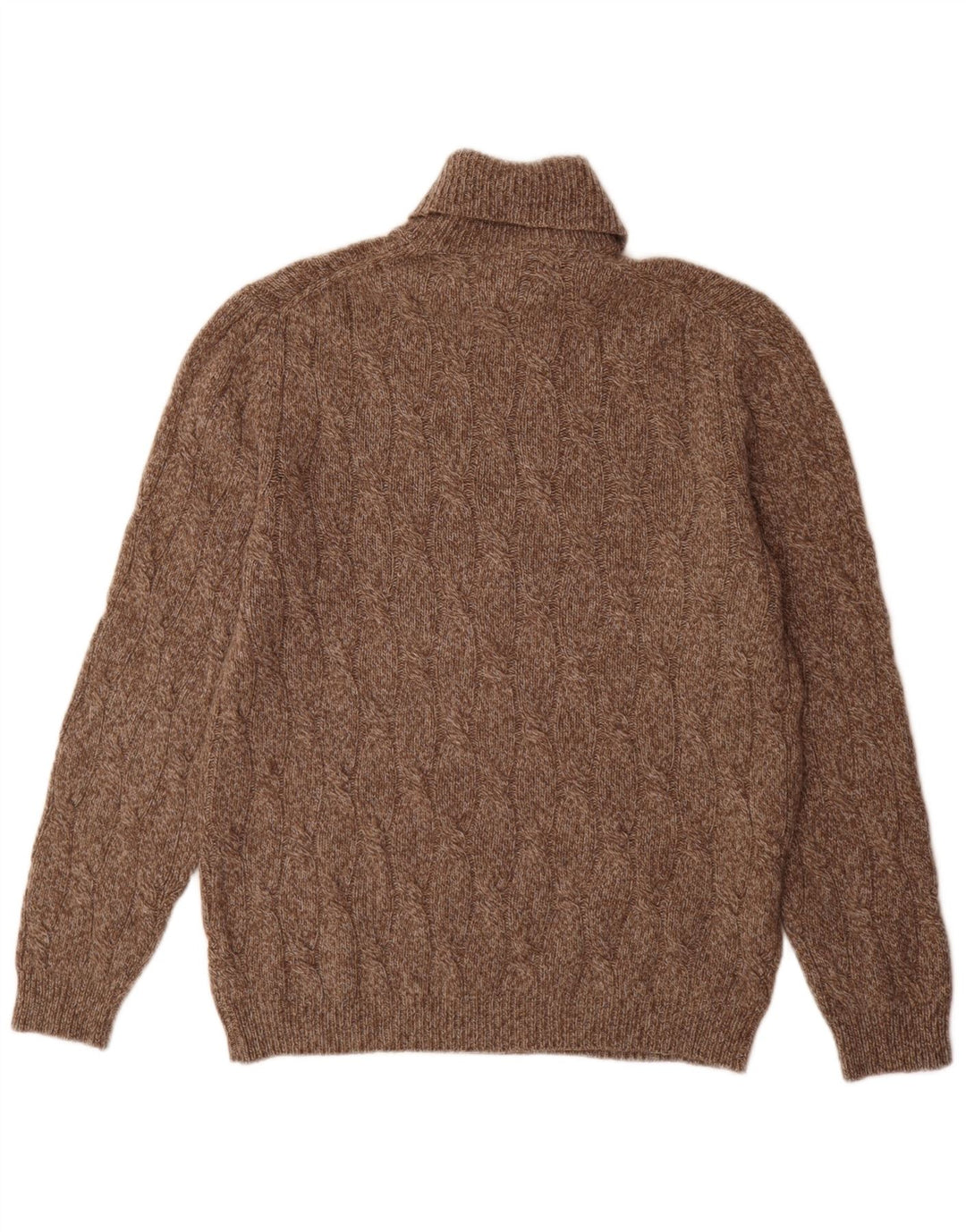 Massimo Dutti Herre Roll Neck Jumper Sweater Large Brown Flecked