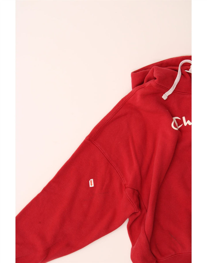 CHAMPION Womens Oversized Graphic Hoodie Jumper UK 14 Medium Red Cotton Vintage Champion and Second-Hand Champion from Messina Hembry 