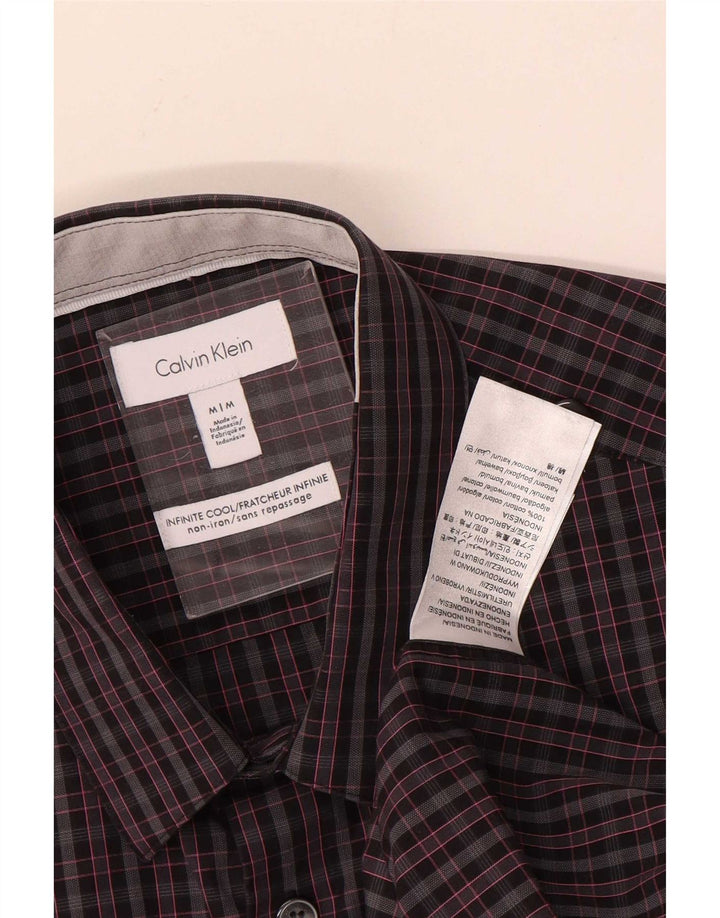Calvin Klein herreskjorte mellemgrå ternet bomuld