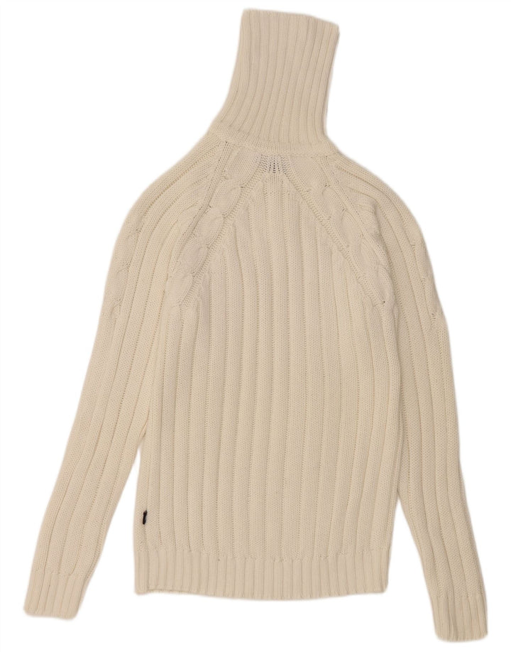 JOHN DEVIN Herre sweater med lynlåshals, lille off white bomuld