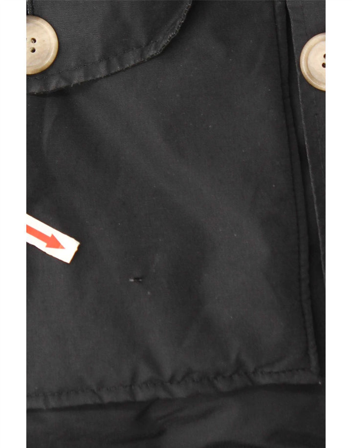 Woolrich Herre Hooded Parka Jacket UK 40 Large Black Bomuld