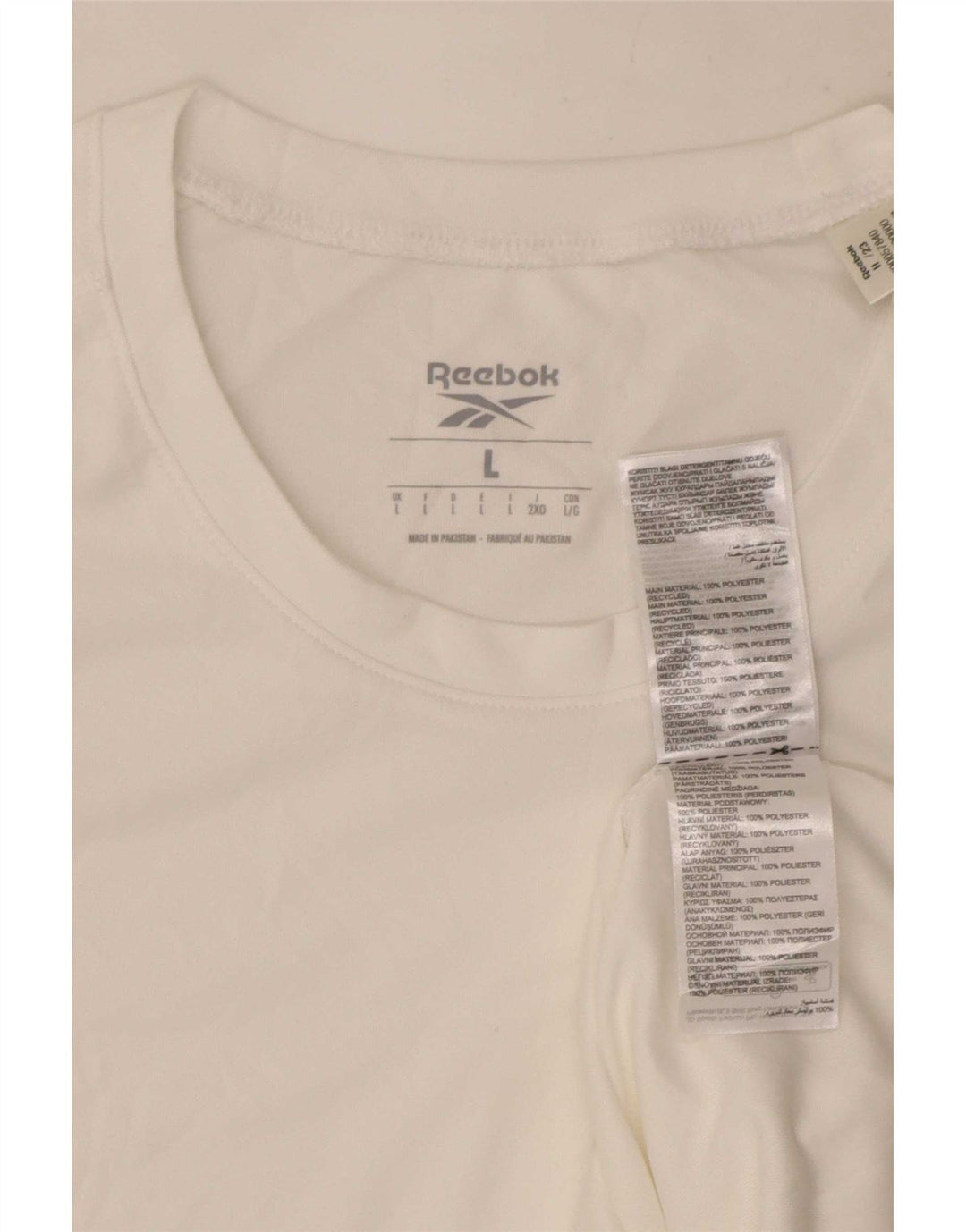 Reebok Herre T-Shirt Top Stor Hvid Polyester