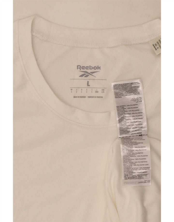 Reebok Herre T-Shirt Top Stor Hvid Polyester