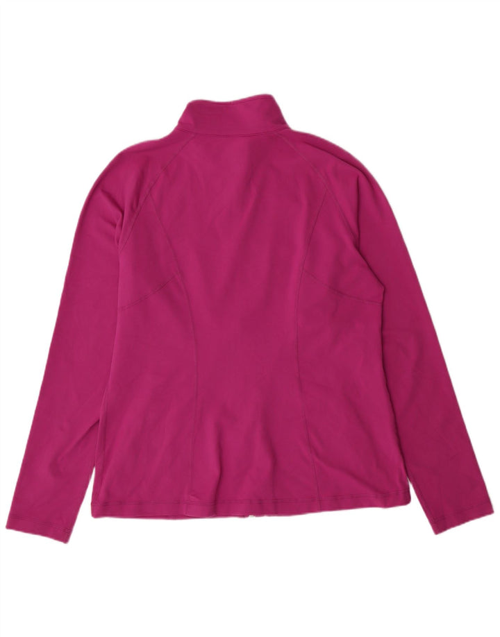 REEBOK Womens Tracksuit Top Jacket UK 14 Large Pink Polyester