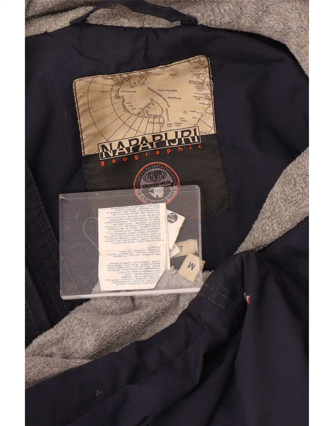 Napapijri Herre Grafisk Hættejakke Anorak UK 38 Medium Navy Blue