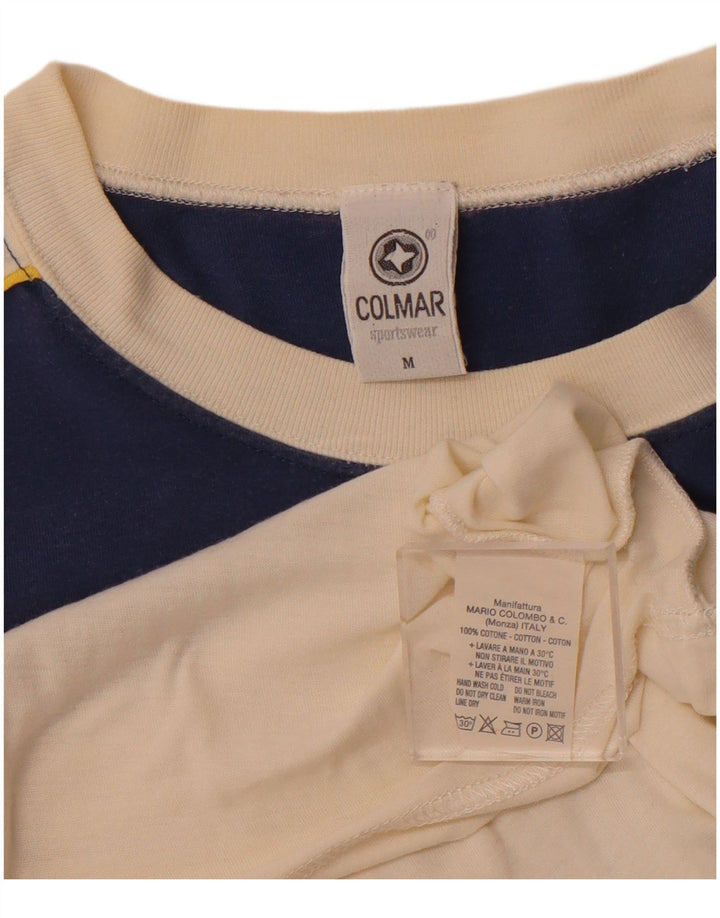 COLMAR Grafisk T-shirt til mænd mellem hvid Colourblock Cotton Sports