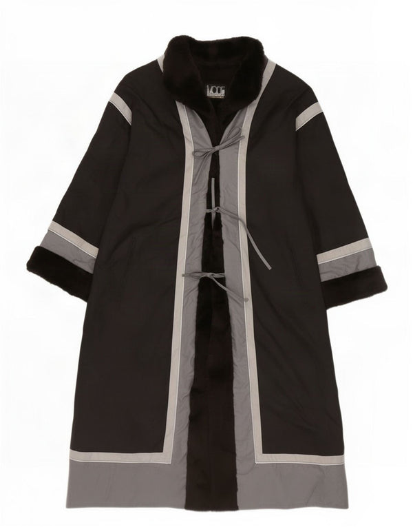 Vintage Dame Oversized Windbreaker Coat EU 40 Medium Black Colourblock