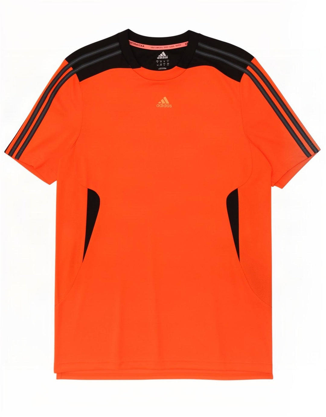 Adidas Herre Climacool T-Shirt Top Medium Orange Colourblock Polyester