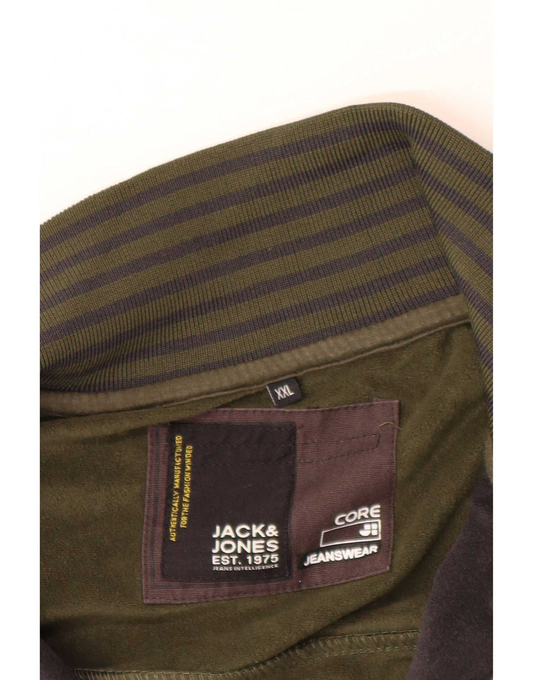 Jack & Jones Herre grafisk træningsdragt Topjakke 2XL Khaki Colourblock