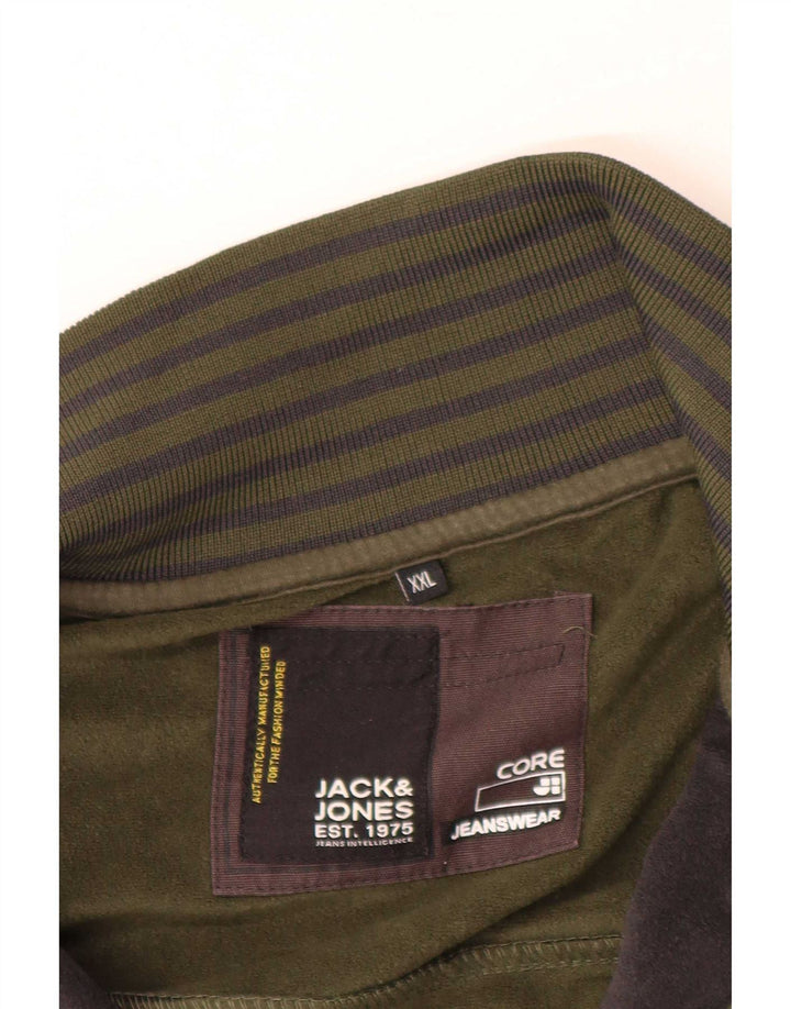 Jack & Jones Herre grafisk træningsdragt Topjakke 2XL Khaki Colourblock