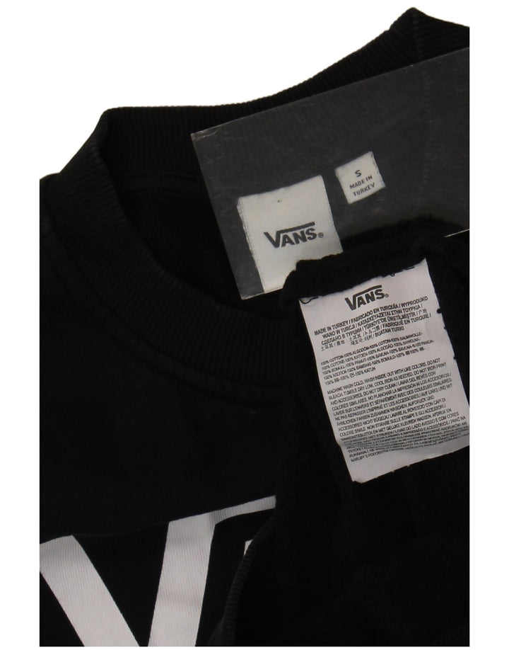 Vans Dame Grafisk Sweatshirt Jumper UK 10 Small Black Bomuld
