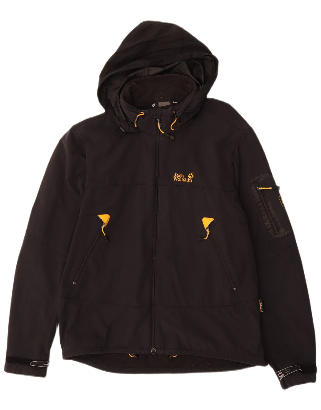 JACK WOLFSKIN Windbreaker-jakke med hætte til mænd UK 44/46 XL sort polyamid