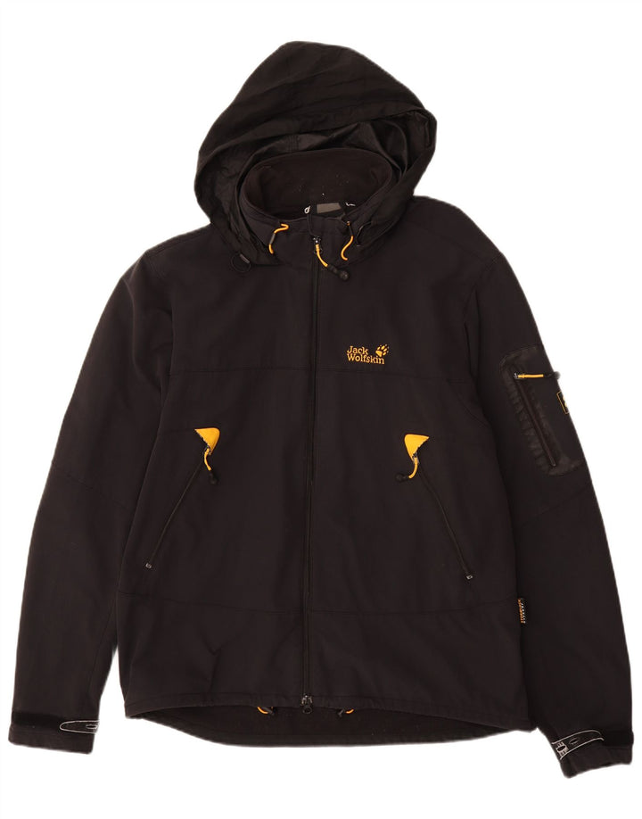 JACK WOLFSKIN Windbreaker-jakke med hætte til mænd UK 44/46 XL sort polyamid